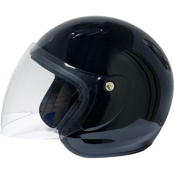 Casque moto jet Eole noir verni taille S (55-56 cm)