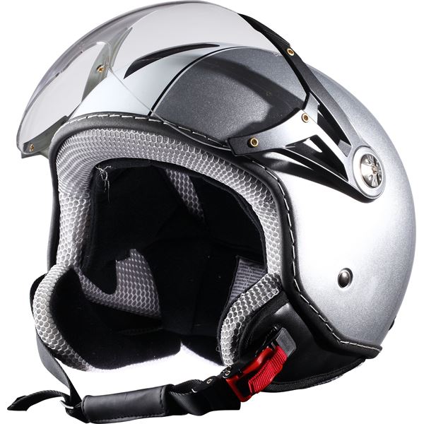 Casque moto jet décoré Eole One Way silver taille XL (61 cm)