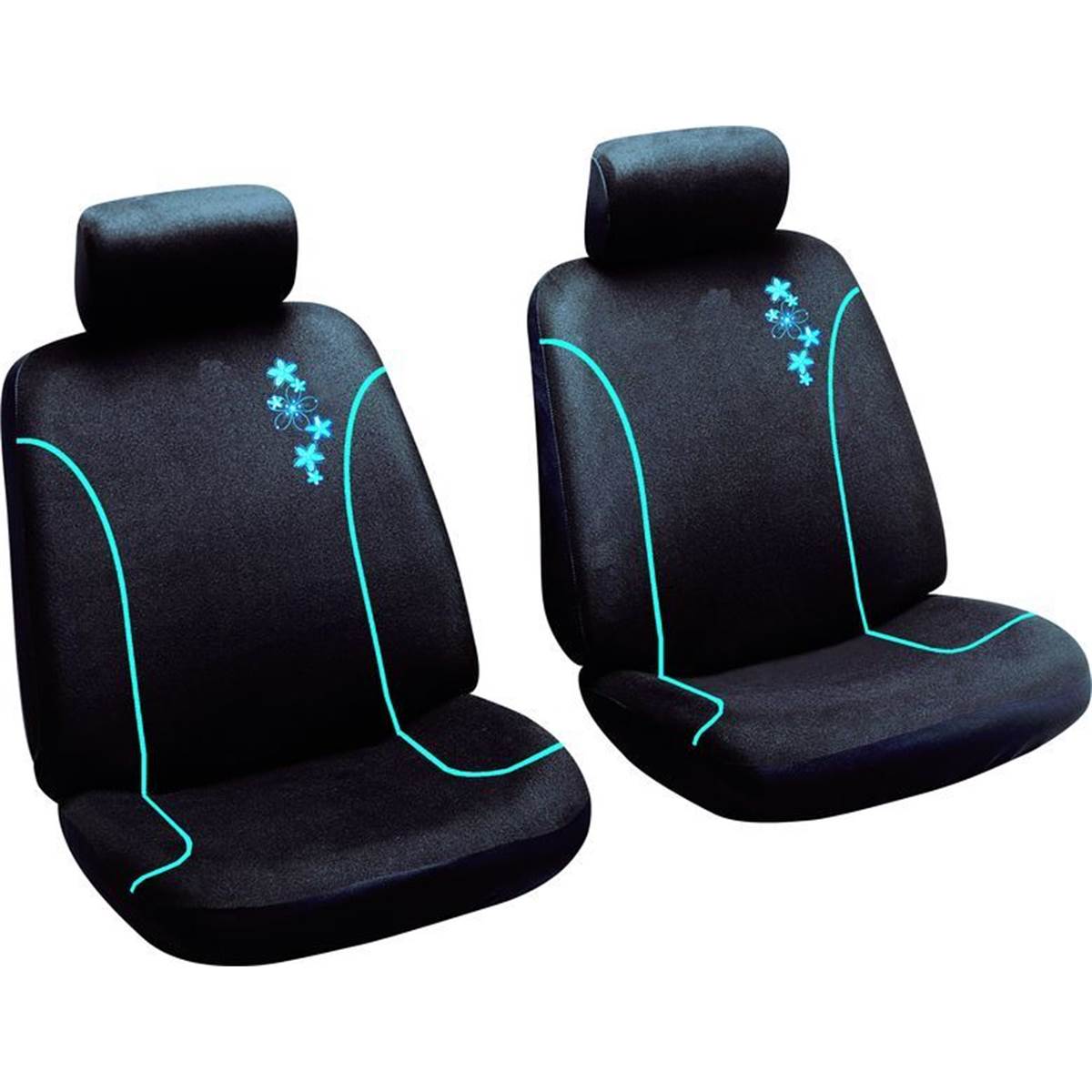 Housse Universelle Rumba Noir / Bleu Pour Sieges Avant