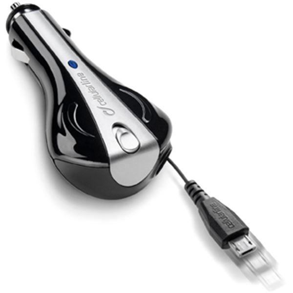 Chargeur allume-cigare micro USB avec enrouleur Cellular Line