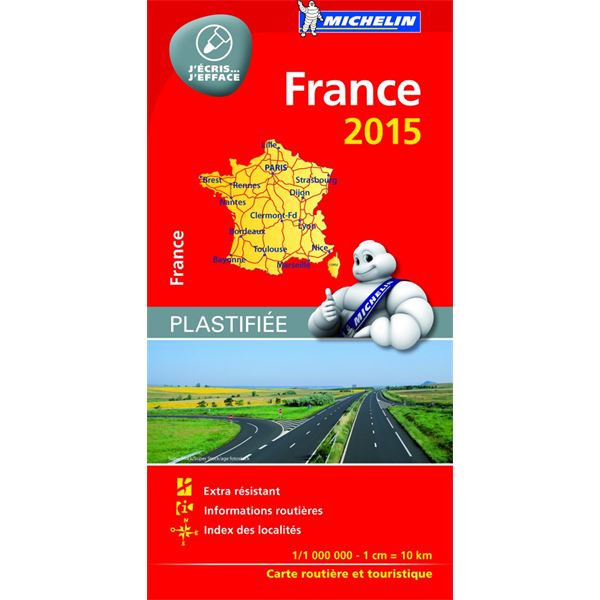 Carte de France 100% Plastifiée 2015 Michelin