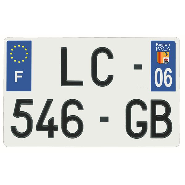 Plaque immatriculation alu 210 x 130 mm département 06