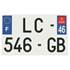 Plaque immatriculation alu 210 x 130 mm département 46