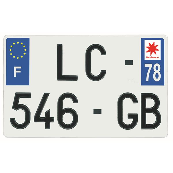 Plaque immatriculation alu 210 x 130 mm département 78