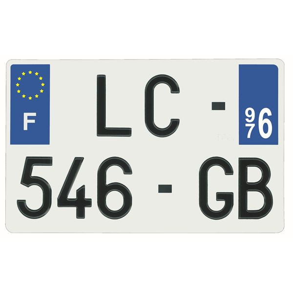 Plaque immatriculation alu 210 x 130 mm département 976