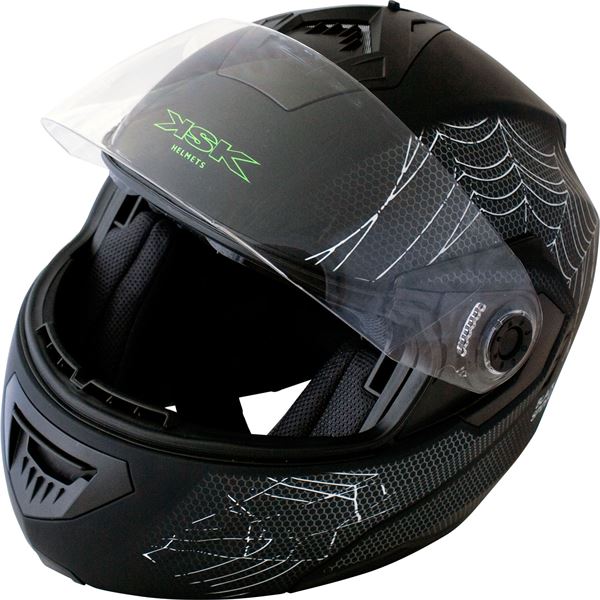 Casque moto modulable Black Spider noir mat KSK taille M