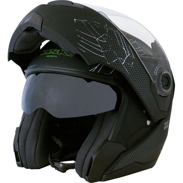 Casque moto modulable Black Spider noir mat KSK taille M