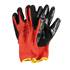 Gants dext. étanche rouge/noir
