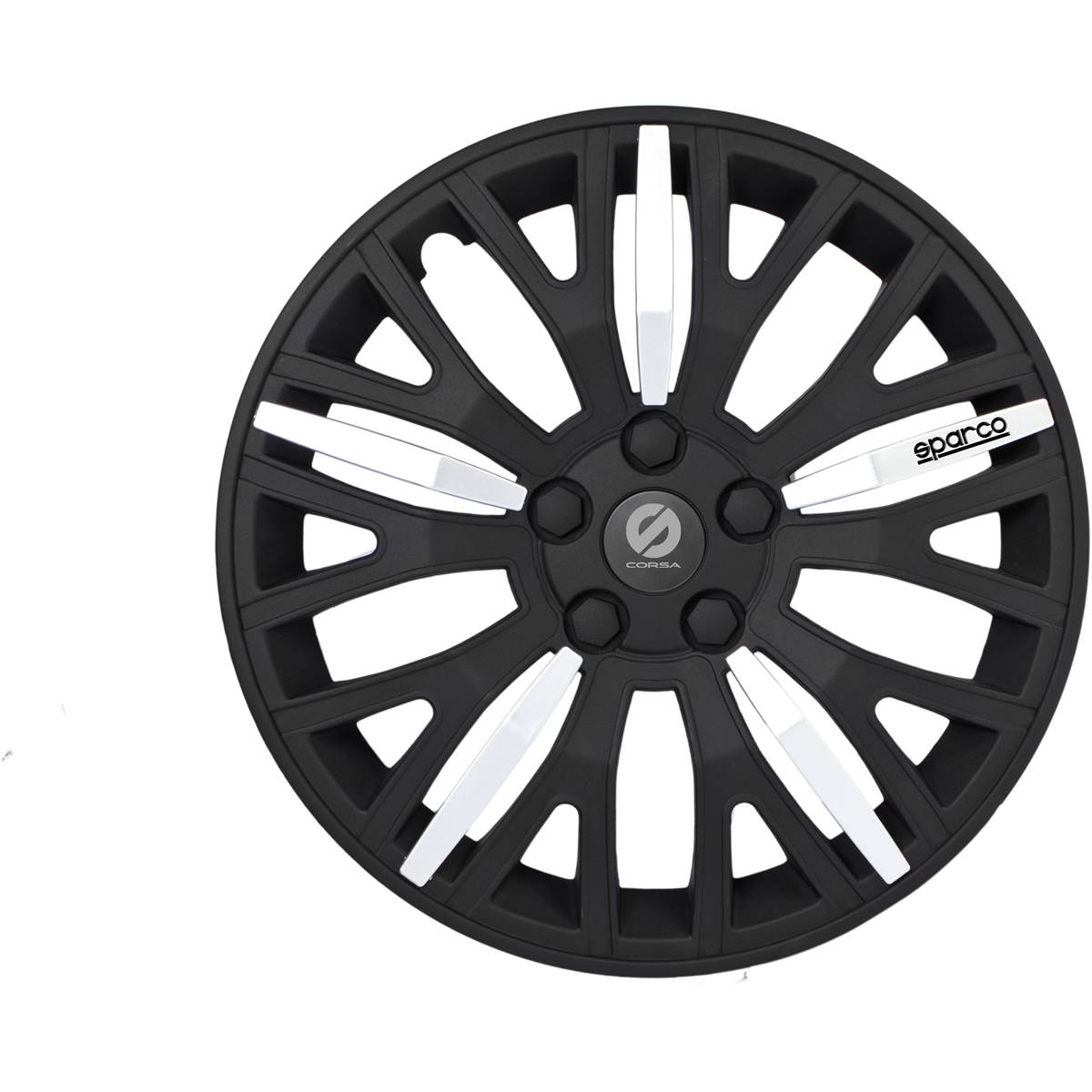 4 enjoliveurs SPARCO 16 gris/noir\