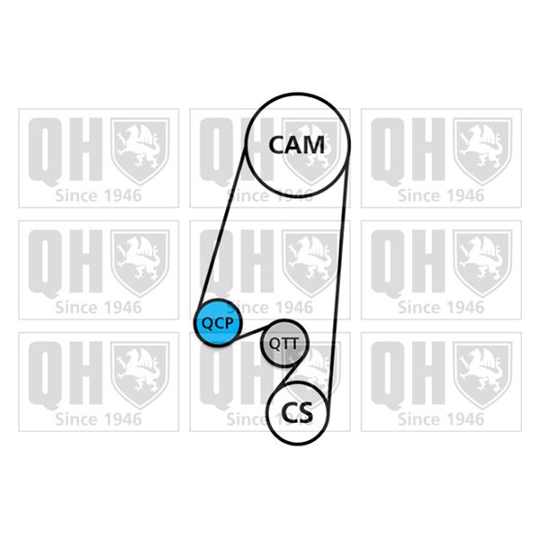 1 kit de distribution + 1 pompe à eau Quinton Hazell QBPK3580