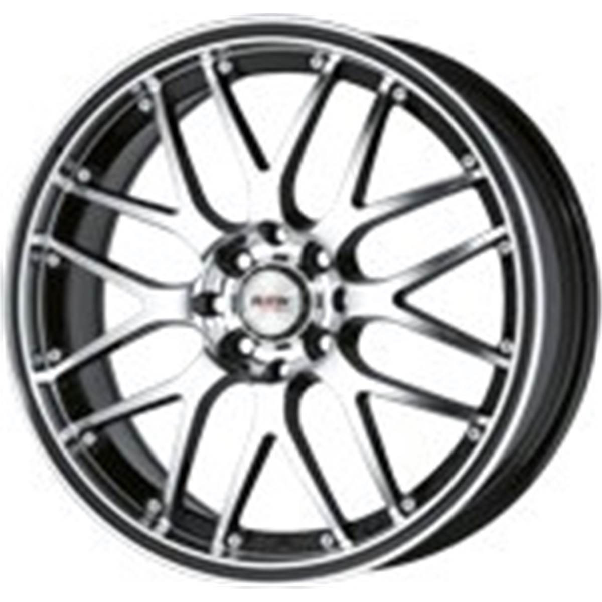 Jante Aluminium Platin 18 Pouces Noir Poli Contour Noir