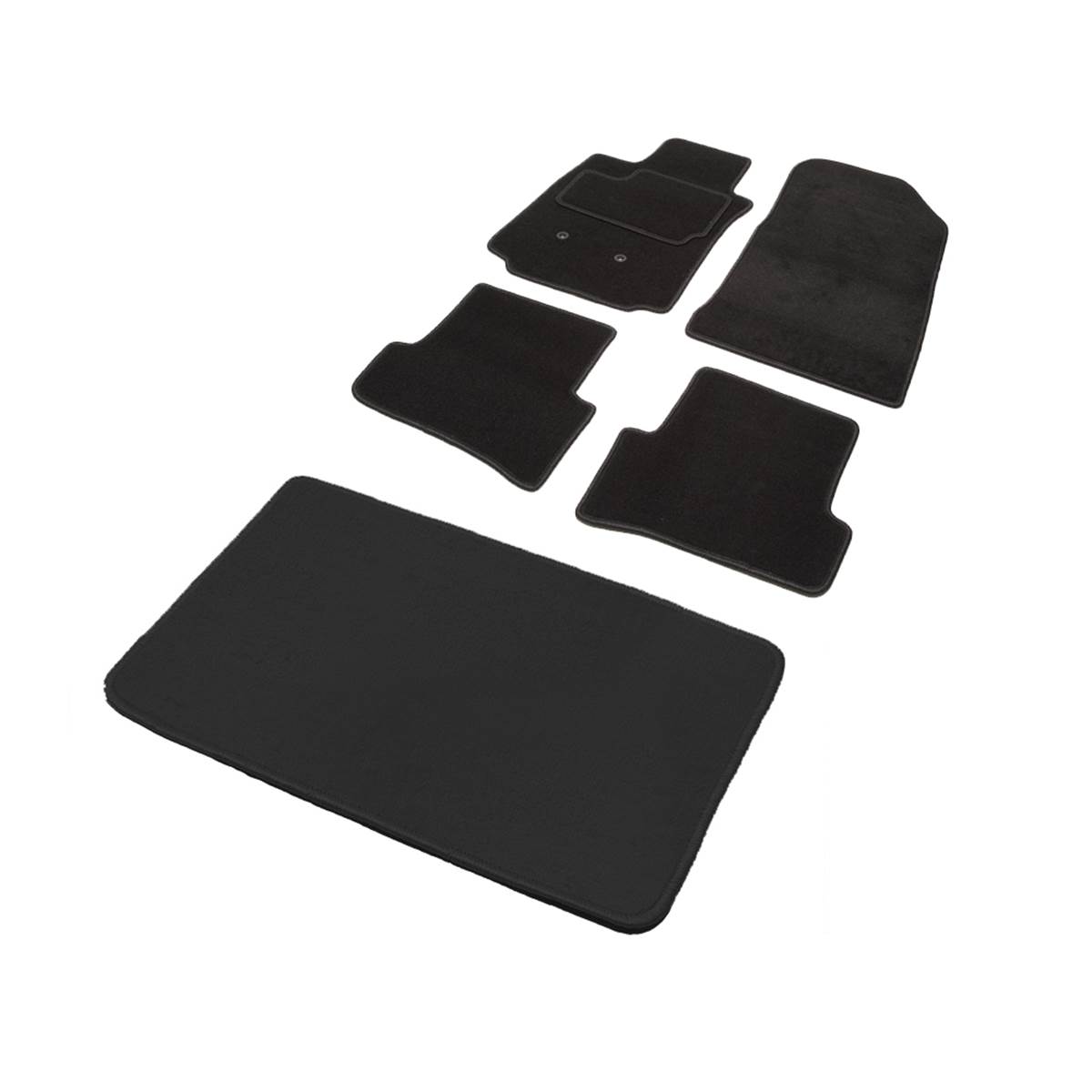 Jeu Complet De Tapis Sur Mesure Et Tapis De Coffre Qualité Premium Noir