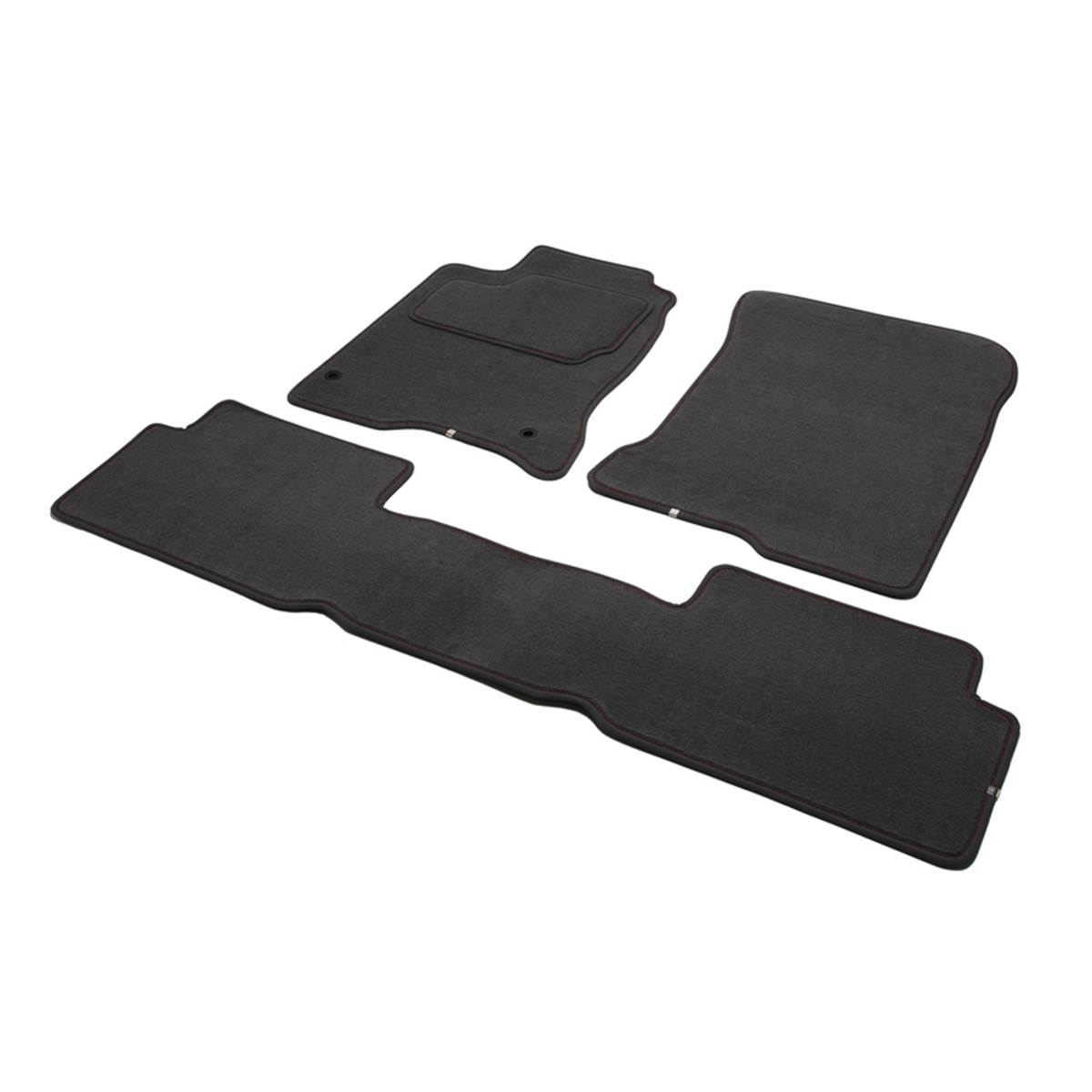 Jeu Complet De Tapis Sur Mesure Qualité Carat Surpiqures Rouges