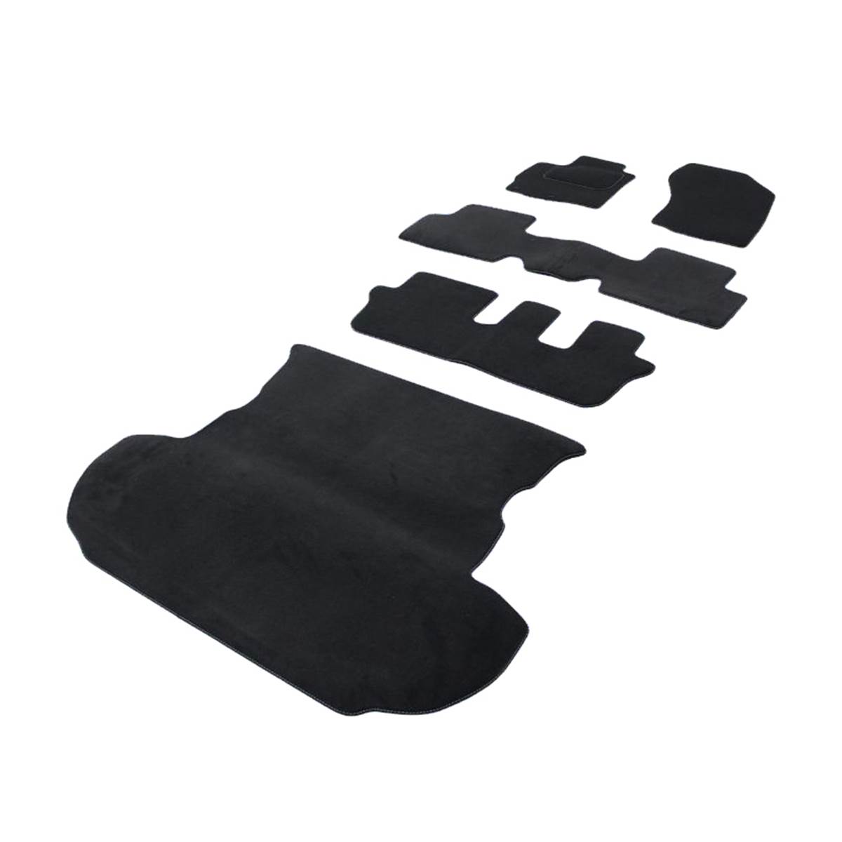 Jeu Complet De Tapis Et Tapis De Coffre Sur Mesure Qualité Carat Surpiqures Rouges