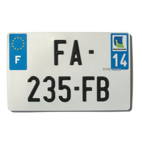 Plaque immatriculation alu 210 x 130 mm département 38
