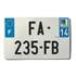 Plaque immatriculation alu 210 x 130 mm département 972