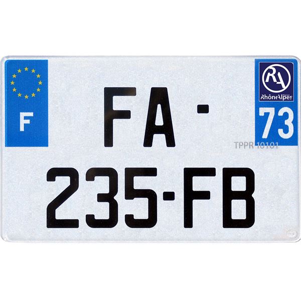 Plaque immatriculation plastique 210 x 130 mm département 83