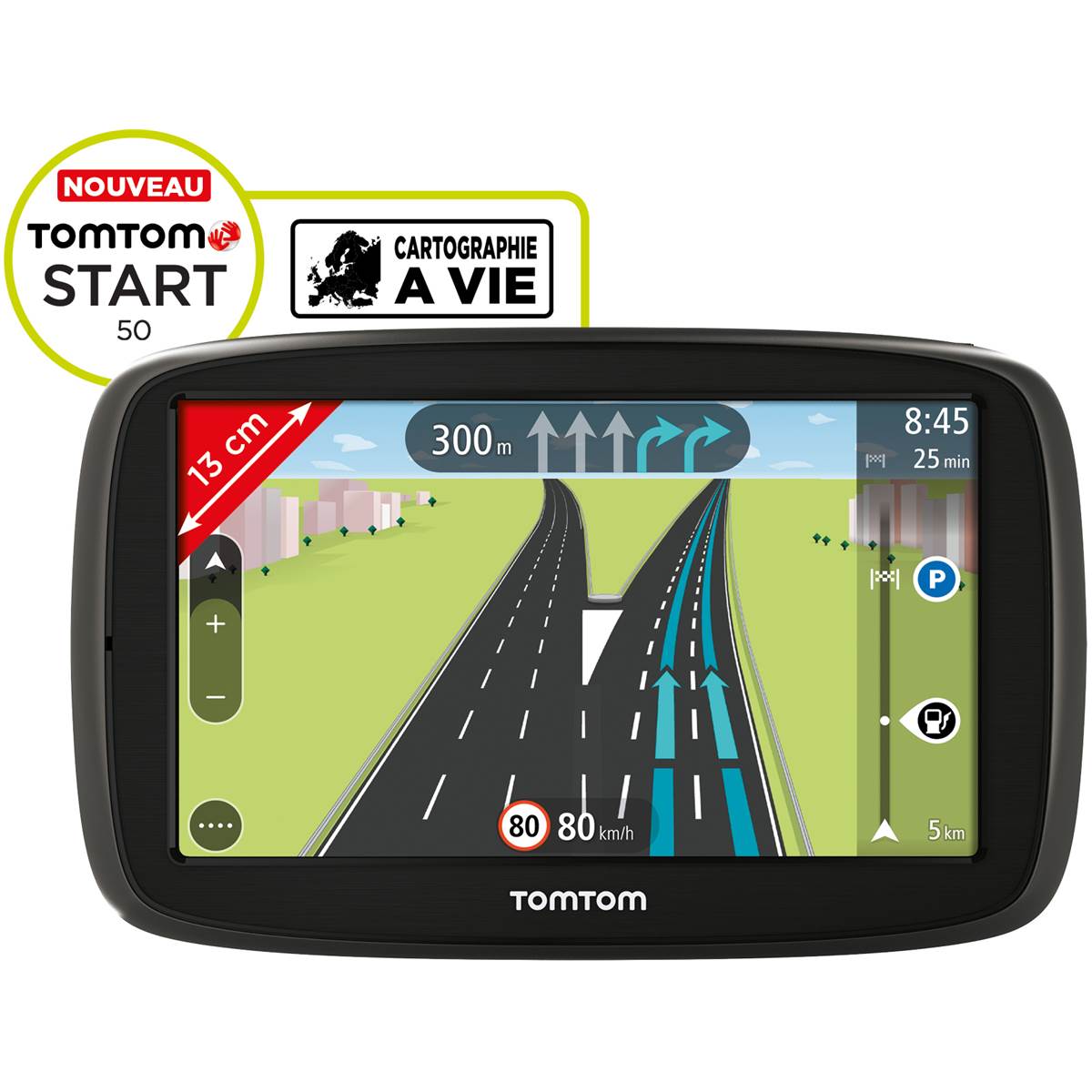 Gps Tomtom Start 50 Europe 23 Pays + Carte Mise À Jour D'un 1 An Des Zones De Danger