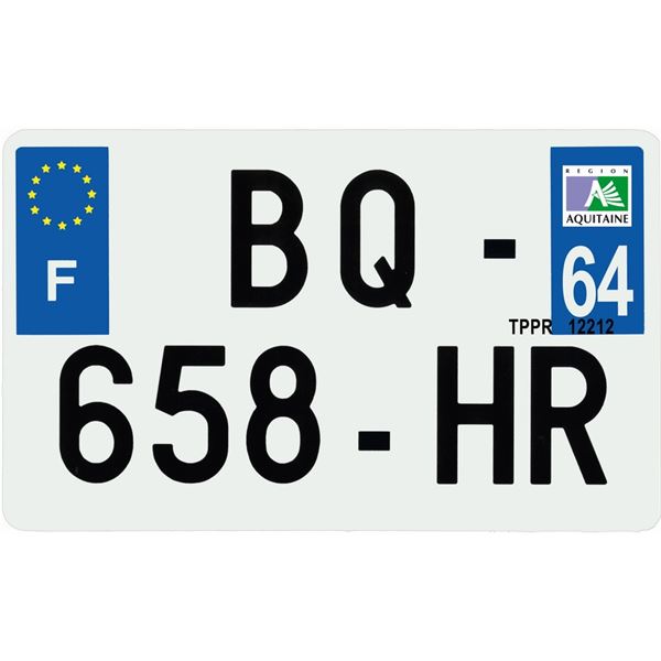 Plaque immatriculation hybride 210 x 130 mm département 64