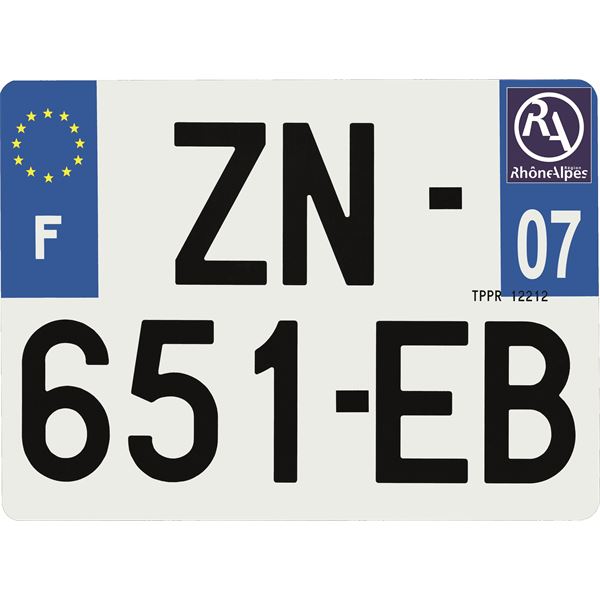 Plaque immatriculation Hybride 275 x 200 mm département 07
