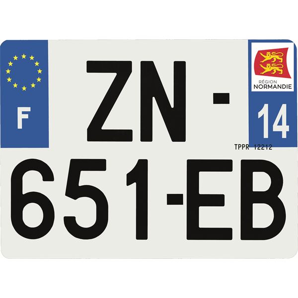 Plaque immatriculation Hybride 275 x 200 mm département 14
