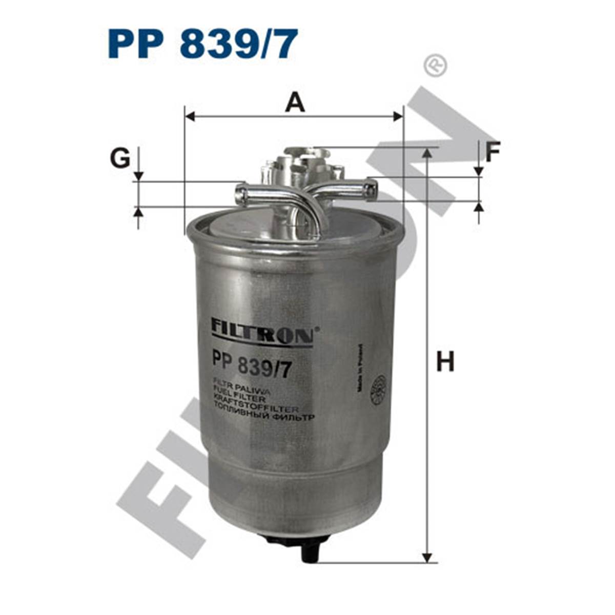 Filtre À Gasoil Filtron Pp839/7