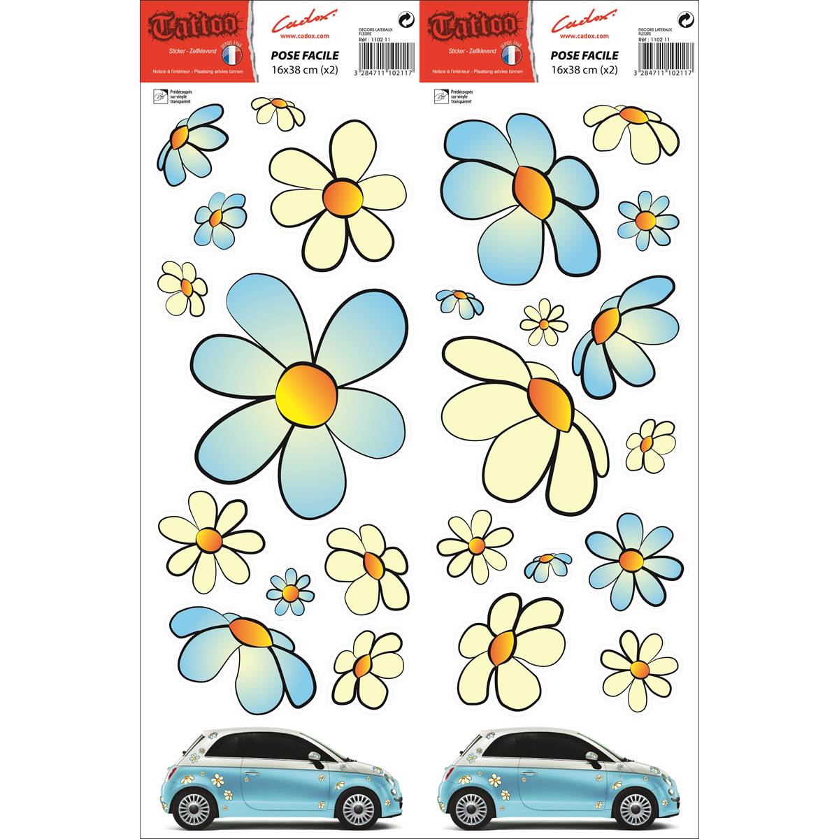 Adhésif Decors Lateraux Fleurs Cadox