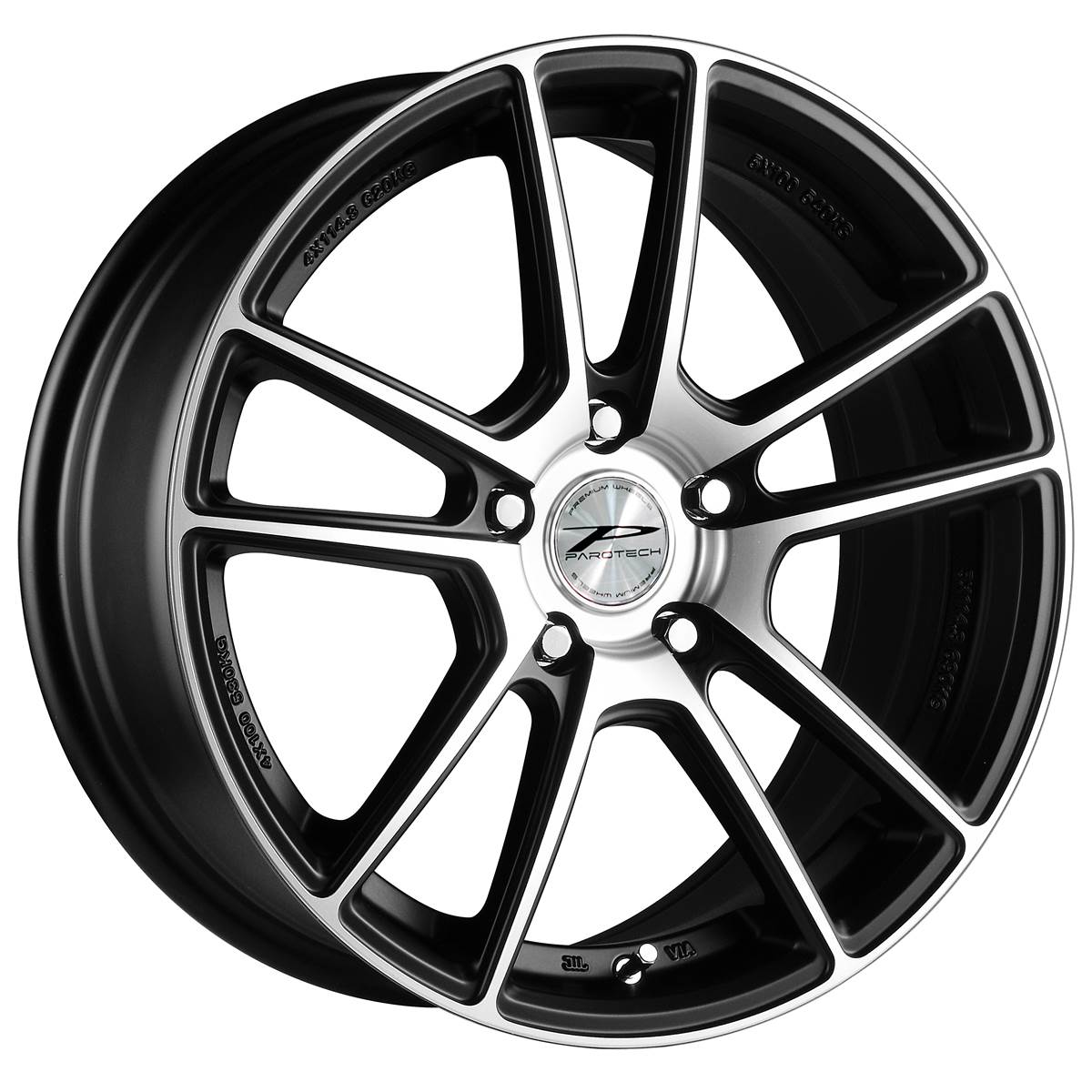 Jante Aluminium Parotech 16 Pouces Black Poli Satine