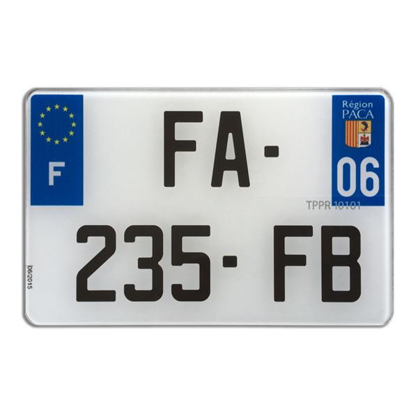 Plaque immatriculation plexi 210x130 mm département 87