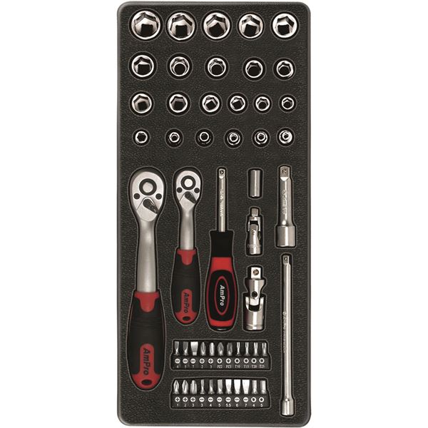 Servante d'atelier 4 tiroirs et 125 outils Z-COMP125AU AmPro