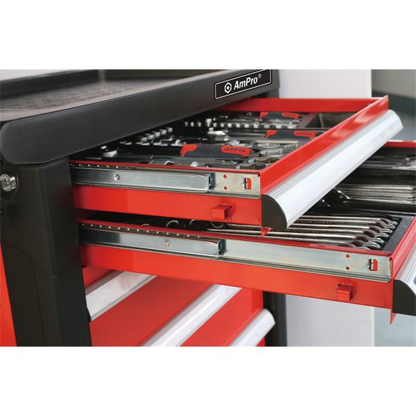 Servante d'atelier 4 tiroirs et 125 outils Z-COMP125AU AmPro