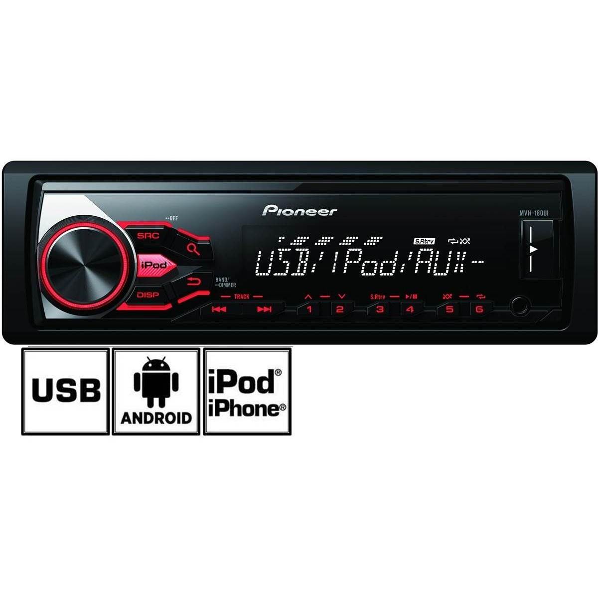 Пионер mvh ui. MVH 180ui. Магнитола Pioneer MVH 180ui. Магнитола Pioneer MVH 460 UI. 180 MVH Pioneer IPOD.