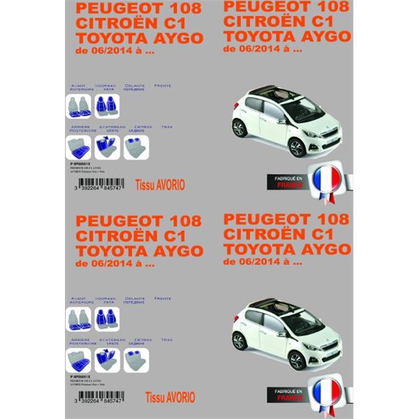 Housse de voiture adaptée à Peugeot 108 2014-actuel intérieur € 135