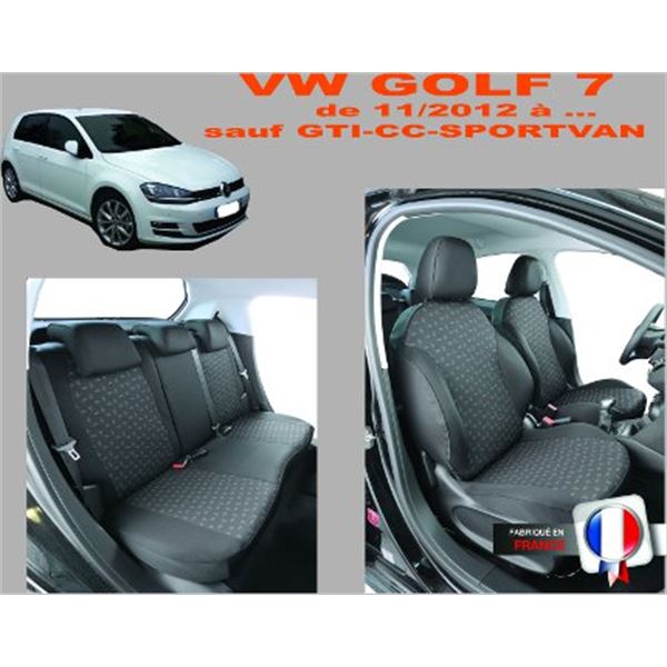 Housse de siège Bari pour VW Golf 7 Comfortline 2012-03/2021, 1 housse de  siège arrière pour les sièges sport, Housses de siège pour VW Golf 7