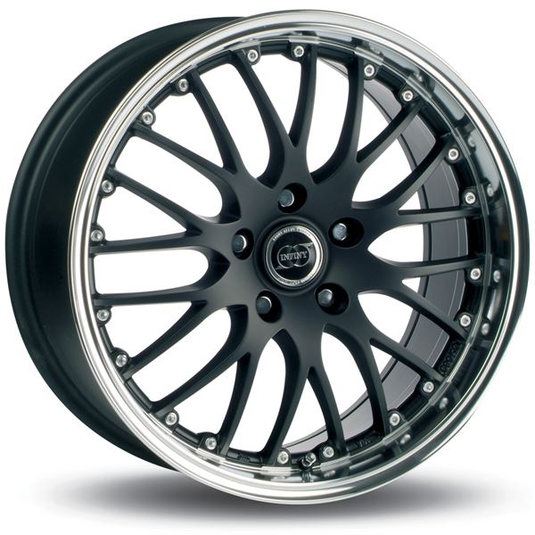 Jante INFINY Phoenix Noir Mat Bord Poli 8x18 4x108ET25