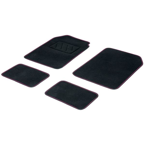 4 tapis moquette universels Fluo rose