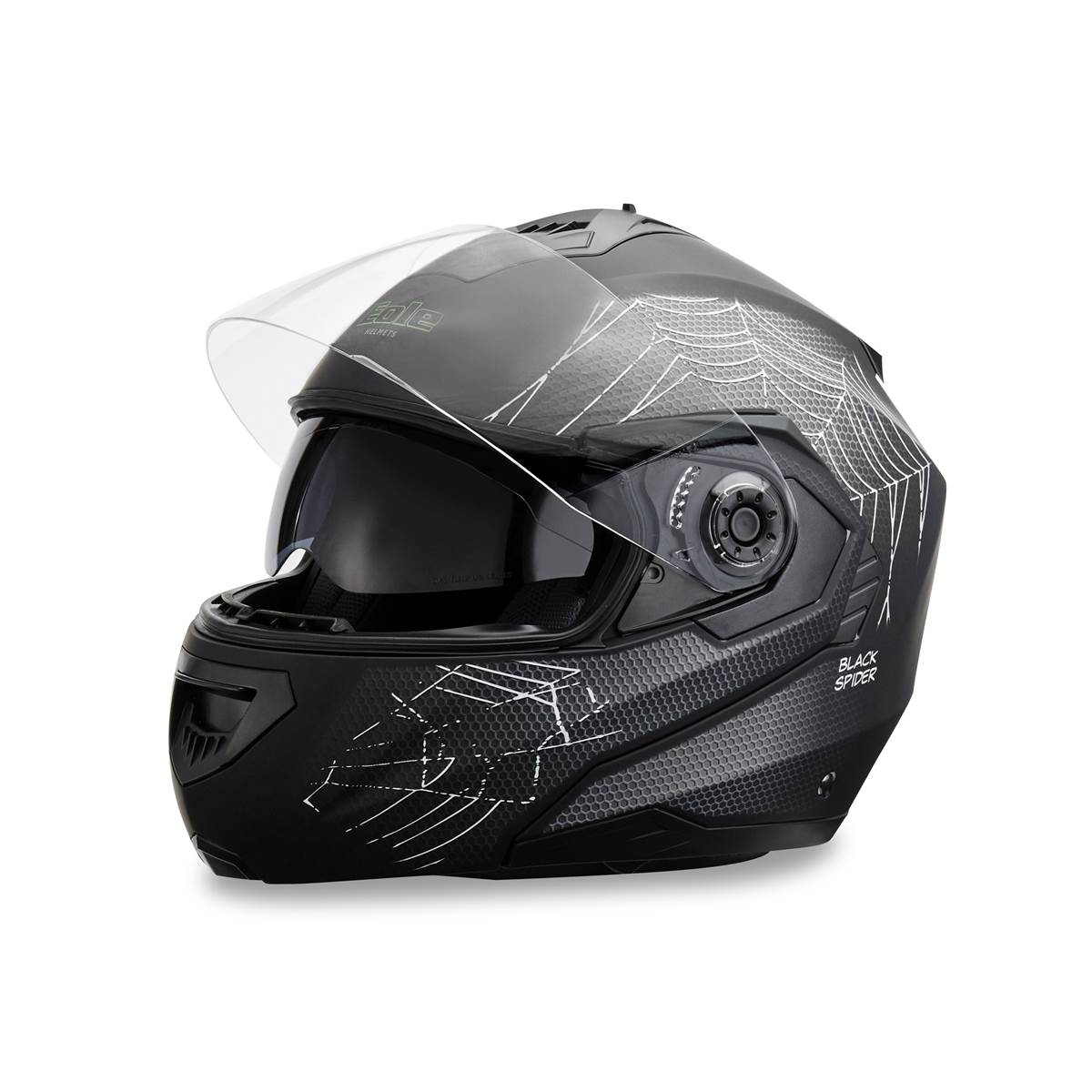 Casque Moto Modulable Black Spider Noir Mat Ksk Taille S