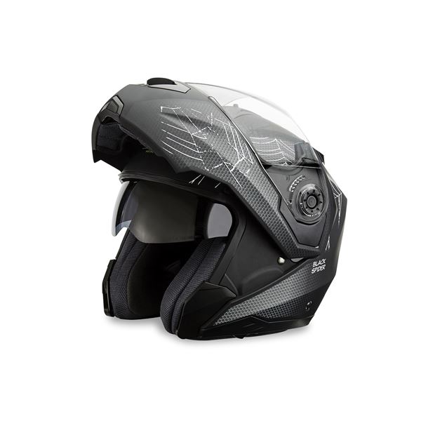 Casque moto modulable Black Spider noir mat KSK taille L