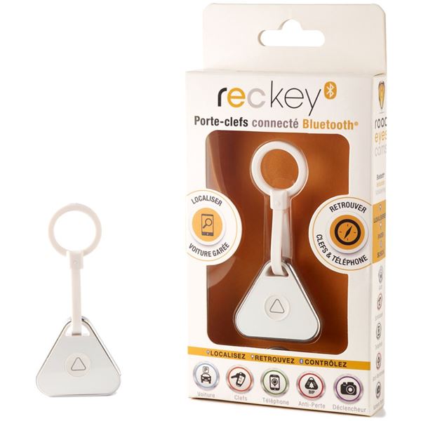 Porte-clés connecté Bluetooth Reckey Blanc - Feu Vert