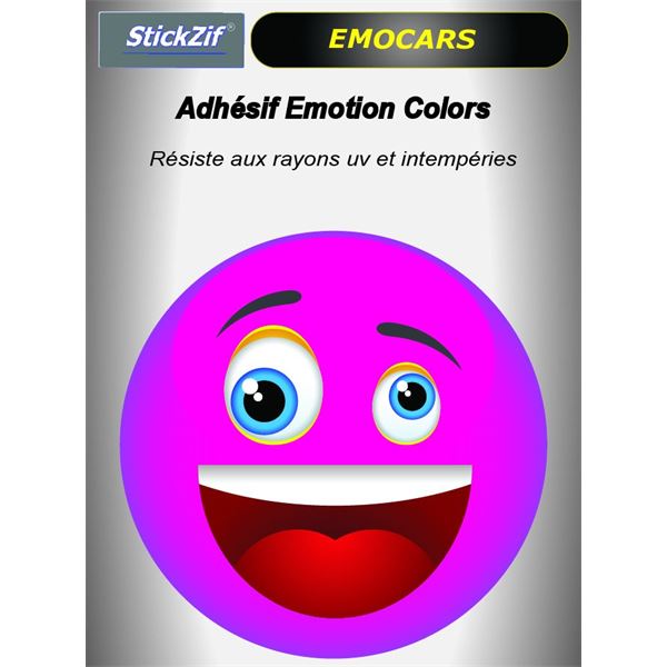 Sticker voiture EMOCARS colors version 2 magenta