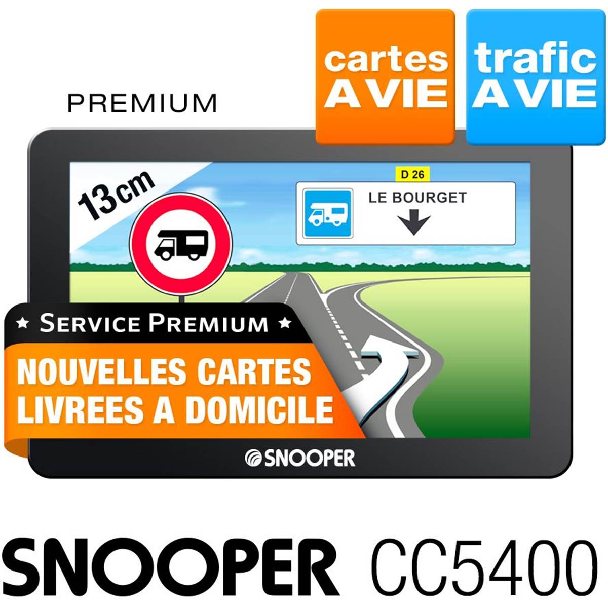 Pack Gps Camping Car Cc5400 Snooper + Camera De Recul Offerte