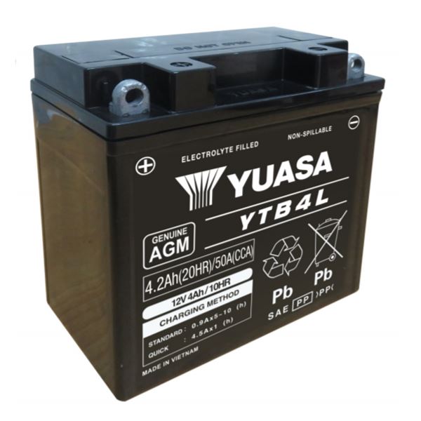 Batterie scooter et moto Power Yuasa YTB4L (FA)