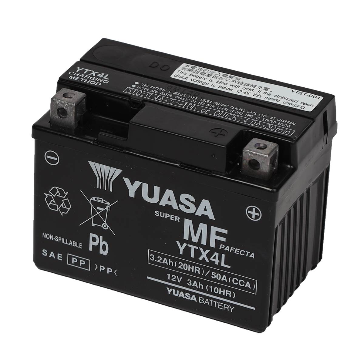 Batterie Scooter Et Moto Power Yuasa Ytx4l (fa)