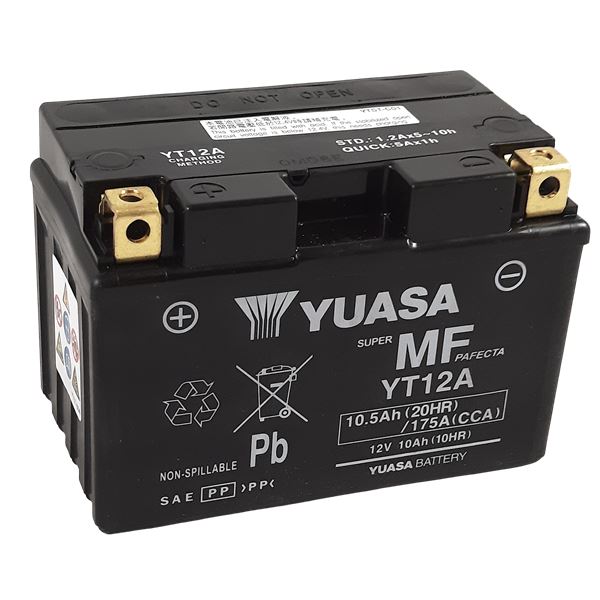 Batterie scooter et moto Power Yuasa YT12A (FA) - Feu Vert