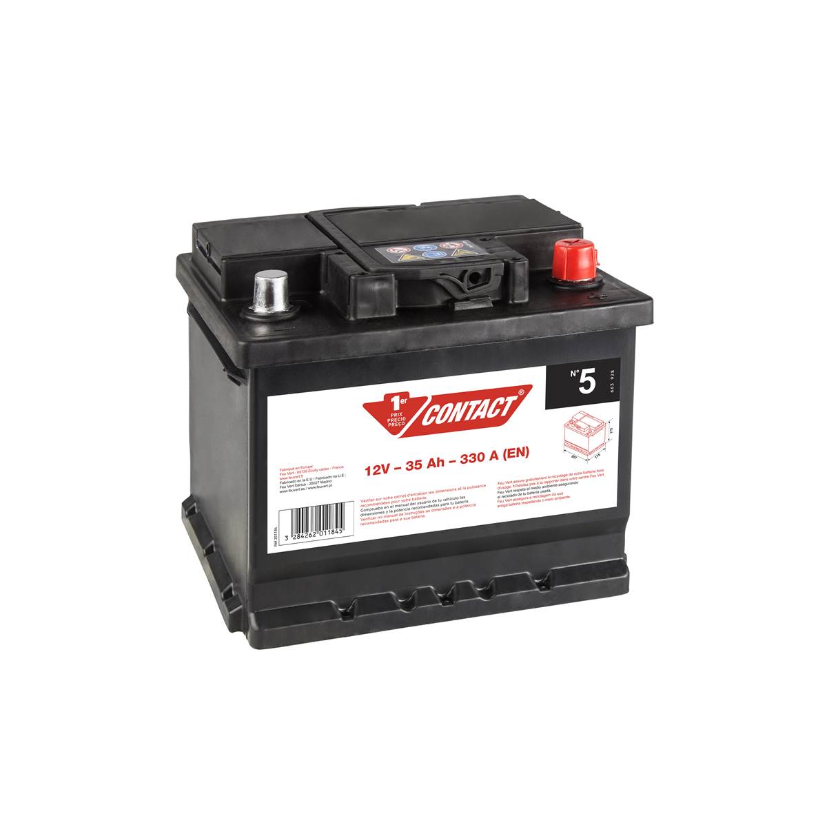 Batterie voiture Contact n°5 - 35Ah / 330A - 12V
