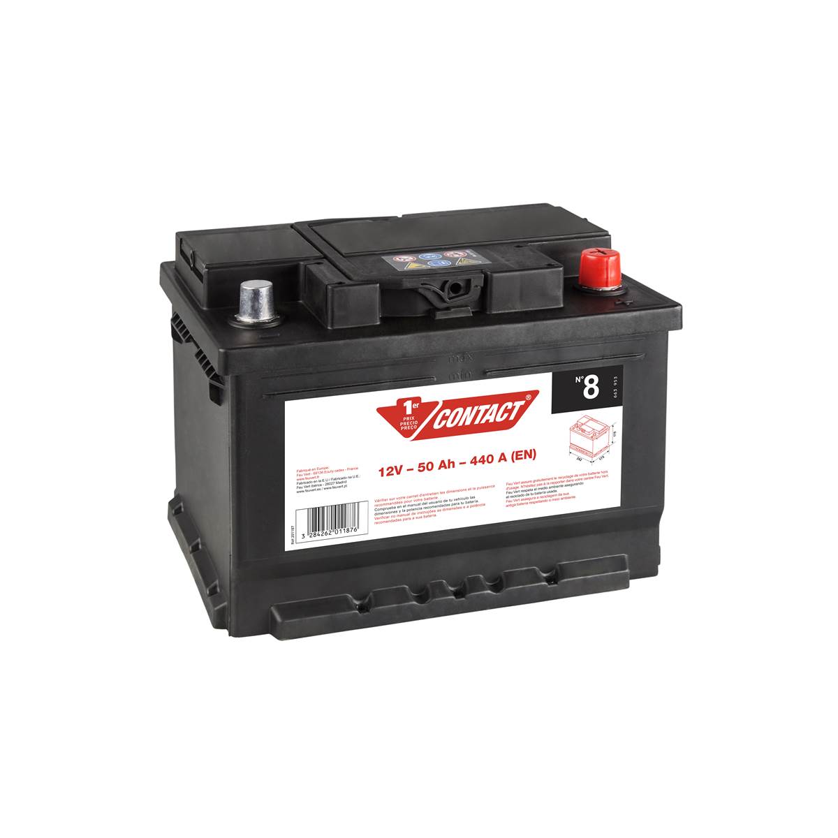 Batterie voiture Contact n°8 - 50Ah / 400A - 12V