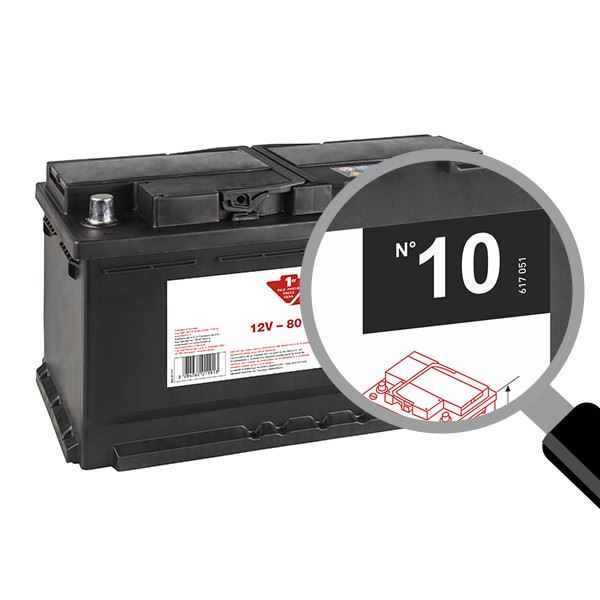 Batterie voiture Contact n°10 - 80Ah / 700A - 12V