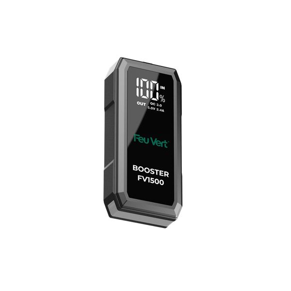 Booster de démarrage lithium Feu Vert pour moteur essence jusqu'à 5L/diesel jusqu'à 3L