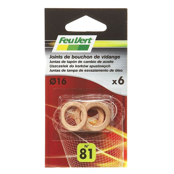 6 Joints de vidange cuivre 16 mm Feu Vert N°81