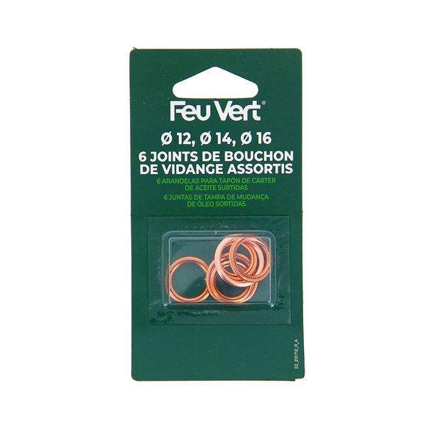 6 Joints de vidange CUFA 12-14-16 mm FEU-VERT